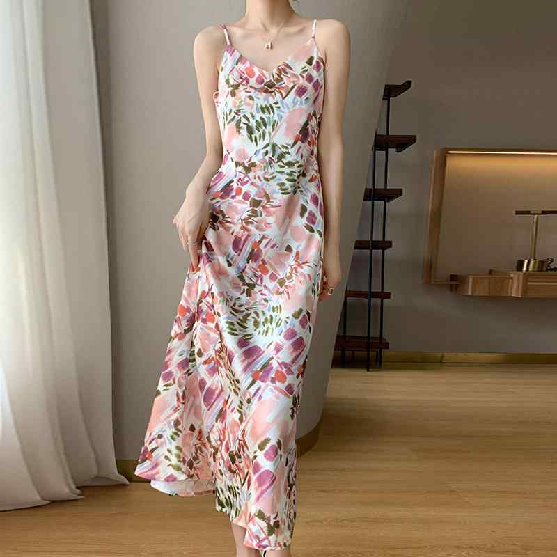 関税送料込【MACDUGGAL】ロングワンピース サテン 花柄 ピンク 楽天市場】サテンワンピース 花柄(レディースファッション)の通販