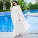 ファッション 服 オシャレ カワイイ シンプル 大カワイイ サイズ 婦服 ワンピース シフォン ドレス 夏 ショール ボヘミアン ビーチ ロング ドレス スイング ロングケープ