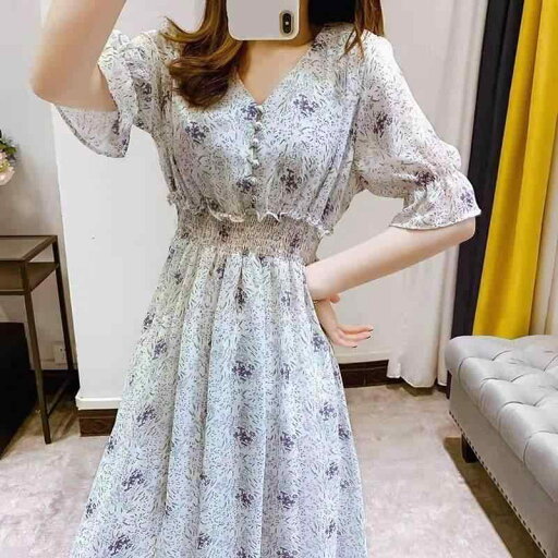 ファッション 服 オシャレ カワイイ シンプル 大カワイイ サイズ 婦服 ワンピース 韓国スタイル 花柄 スカート 夏 シフォンスリム 半袖 Vネック ドレス フェアリー ロング ファッション 服 オシャレ カワイイ シンプル 大カワイイ サイズ 婦服 ワンピース 韓国スタイル 花柄 スカート 夏 シフォンスリム 半袖 Vネック ドレス フェアリー ロング