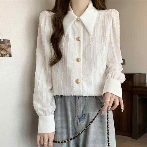 ファッション 服 オシャレ カワイイ シンプル 大カワイイ サイズ 婦服 フレンチ ドール カラー シャツ 春夏 白 ハイエンド 長袖 シンプル トップス ファッション 服 オシャレ カワイイ シンプル 大カワイイ サイズ 婦服 フレンチ ドール カラー シャツ 春夏 白 ハイエンド 長袖 シンプル トップス