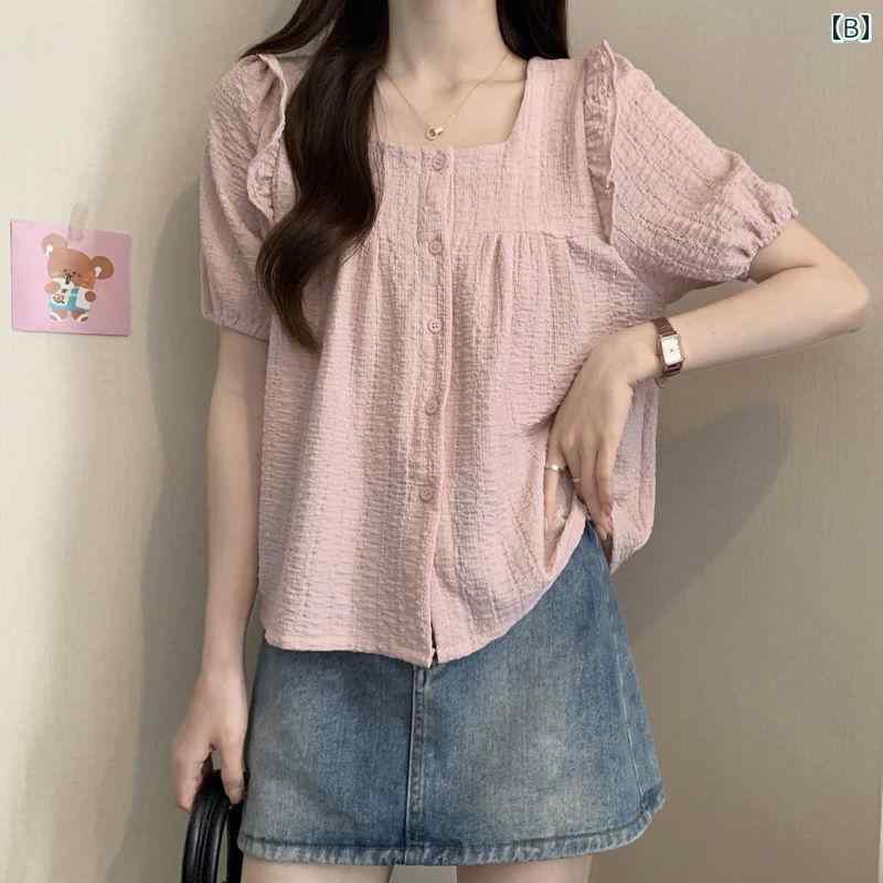 春 コーデ レディース ファッション オシャレ カワイイ シンプル きれいめ ナチュラル 上品カジュアル 婦人服 シック スタイリッシュ 白 ドット Vネック 半袖 シャツ 夏 ストレート ショルダー トップス