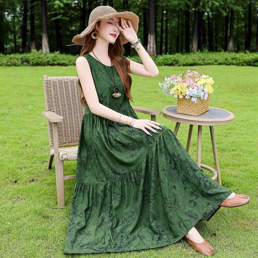 ファッション 服 オシャレ カワイイ シンプル 大カワイイ サイズ 婦服 ワンピース ノースリーブ コットン ドレス 夏 ハイエンド ビーチ ドレス フレンチ ロング ファッション 服 オシャレ カワイイ シンプル 大カワイイ サイズ 婦服 ワンピース ノースリーブ コットン ドレス 夏 ハイエンド ビーチ ドレス フレンチ ロング