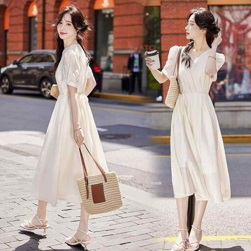 ファッション 服 オシャレ カワイイ シンプル 大カワイイ サイズ 婦服 ワンピース 夏 Vネック 高級感 パール ドレス ストラップ エレガント スカート ファッション 服 オシャレ カワイイ シンプル 大カワイイ サイズ 婦服 ワンピース 夏 Vネック 高級感 パール ドレス ストラップ エレガント スカート