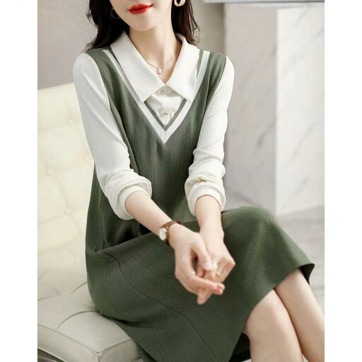 ファッション 服 オシャレ カワイイ シンプル 大カワイイ サイズ 婦服 ワンピース 秋 ドレス ステッチ ポロシャツ スカート ファッション 服 オシャレ カワイイ シンプル 大カワイイ サイズ 婦服 ワンピース 秋 ドレス ステッチ ポロシャツ スカート