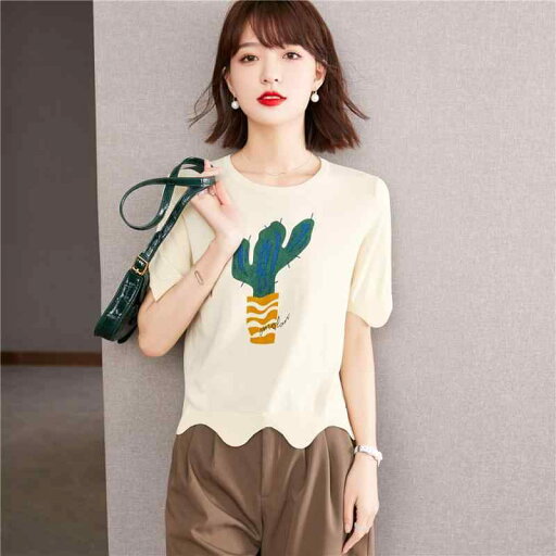 ファッション 服 オシャレ カワイイ シンプル 大カワイイ サイズ 婦服 薄手 ラウンドネック T シャツ 夏 ニット 半袖 トップス ファッション 服 オシャレ カワイイ シンプル 大カワイイ サイズ 婦服 薄手 ラウンドネック T シャツ 夏 ニット 半袖 トップス