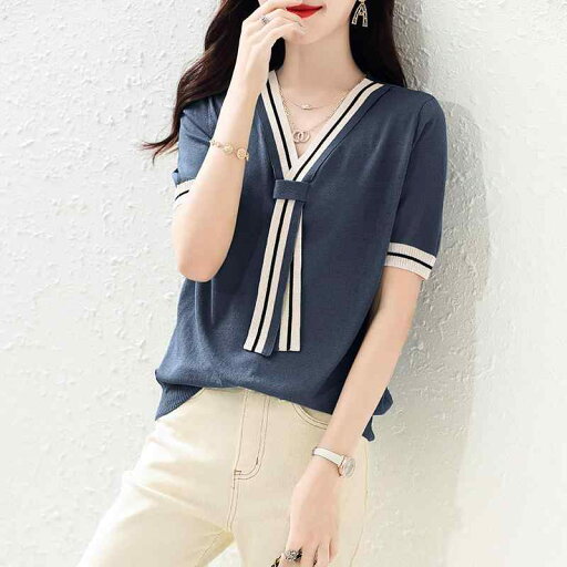 ファッション 服 オシャレ カワイイ シンプル 大カワイイ サイズ 婦服 半袖 ニット T シャツ 夏 薄手 トップス ファッション 服 オシャレ カワイイ シンプル 大カワイイ サイズ 婦服 半袖 ニット T シャツ 夏 薄手 トップス