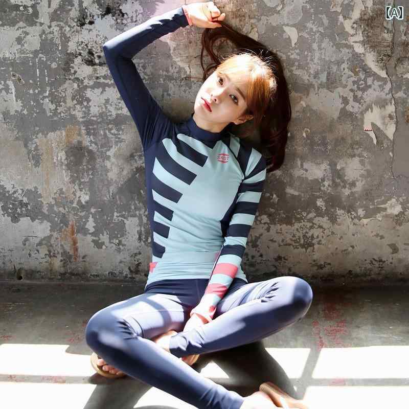 リコットのレディース セパレート ラッシュガード 長袖 ロングパンツ UVカット 速乾 サーフィン シュノーケリング クラゲ対策 水着｜アングル2