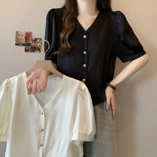 ファッション 服 オシャレ カワイイ シンプル 大カワイイ サイズ 婦服 夏 Vネック シャツ シフォン トップス 半袖 T ファッション 服 オシャレ カワイイ シンプル 大カワイイ サイズ 婦服 夏 Vネック シャツ シフォン トップス 半袖 T