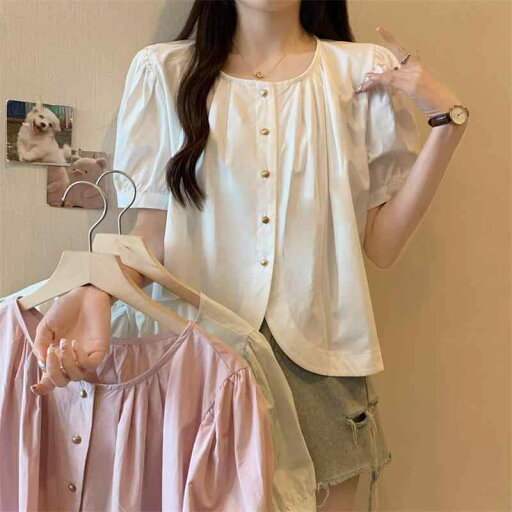 ファッション 服 オシャレ カワイイ シンプル 大カワイイ サイズ 婦服 高級感 シングル 夏 ゆったり T シャツ ラウンドネック ボタン 半袖 トップス ファッション 服 オシャレ カワイイ シンプル 大カワイイ サイズ 婦服 高級感 シングル 夏 ゆったり T シャツ ラウンドネック ボタン 半袖 トップス