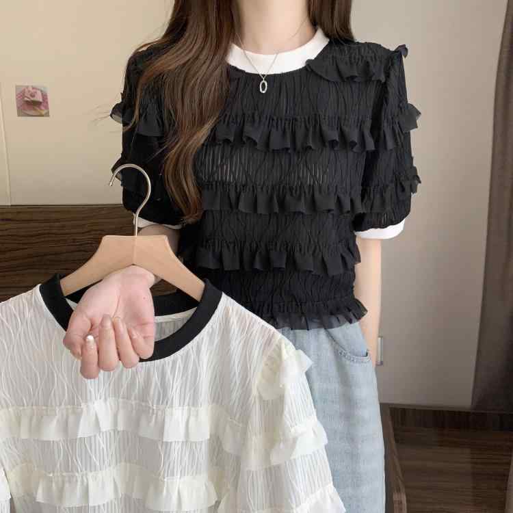 ファッション 服 オシャレ カワイイ シンプル 大カワイイ サイズ 婦服 夏 カジュアル ラウンドネック トップス 半袖 T シャツ