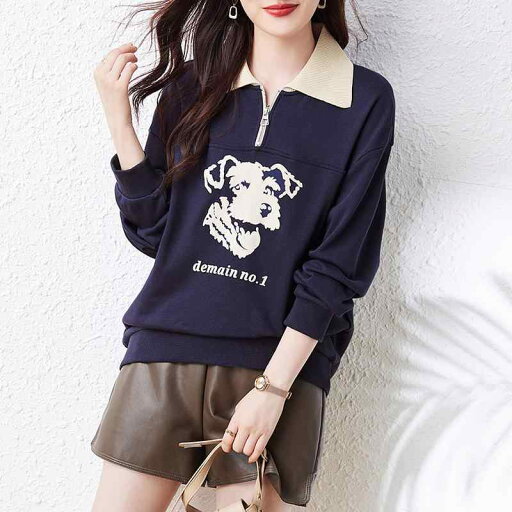ファッション 服 オシャレ カワイイ シンプル 大カワイイ サイズ 婦服 アメリカン ポロ カラー スウェットシャツ 春秋 長袖 トップス ファッション 服 オシャレ カワイイ シンプル 大カワイイ サイズ 婦服 アメリカン ポロ カラー スウェットシャツ 春秋 長袖 トップス