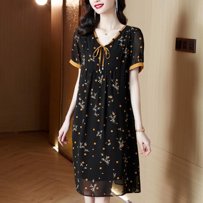 ファッション 服 オシャレ カワイイ シンプル 大カワイイ サイズ 婦服 ワンピース スリム スカート 夏 ドレス(4)