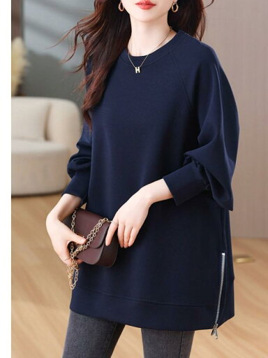 ファッション 服 オシャレ カワイイ シンプル 大カワイイ サイズ 婦服 ゆったり サイド ジッパー ヨーロピアン スウェットシャツ 秋冬 女子 ミドル丈 トップス ファッション 服 オシャレ カワイイ シンプル 大カワイイ サイズ 婦服 ゆったり サイド ジッパー ヨーロピアン スウェットシャツ 秋冬 女子 ミドル丈 トップス
