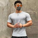 メンズ ファッション 服 オシャレ シンプル 大人 かっこいい 大きいサイズ ストリート 紳士服 ヒップホップ HipHop スポーツ トレーニング ウェア 半袖 ヘビー コットンカーディガン T シャツ 夏 ランニング 通気性 フィットネスーニング 吸汗性