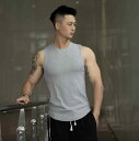 メンズ ファッション 服 オシャレ シンプル 大人 かっこいい 大きいサイズ ストリート 紳士服 ヒップホップ HipHop スポーツ トレーニング ウェア ベスト ワイド ショルダー ノースリーブ スリム T シャツ ボトム ラウンドネック チョッキ 夏 ランニングフィットネス 衣類