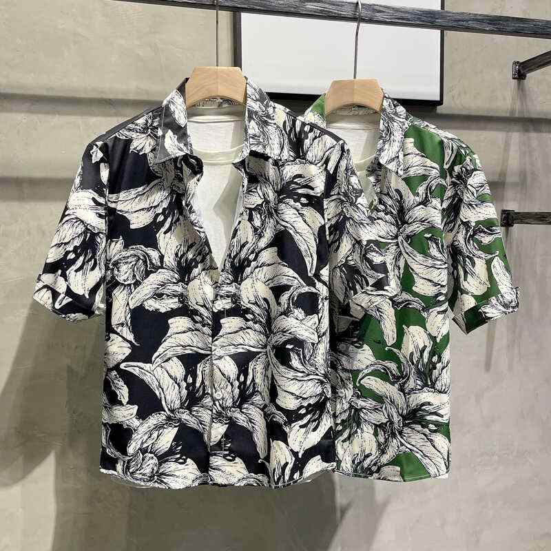 メンズ ファッション 服 男性用 オシャレ シンプル 大人 かっこいい 大きいサイズ ストリート 紳士服 ハイエンド シャツ 半袖 ハワイアン シーサイド バケーション カジュアル 七分袖