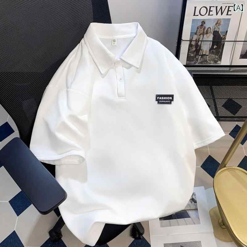 メンズ ファッション 服 男性用 オシャレ シンプル 大人 かっこいい 大きいサイズ ストリート 紳士服 ストリート ポロシャツ 夏 レトロ 半袖 T シャツ カレッジ スタイル カジュアル トップス