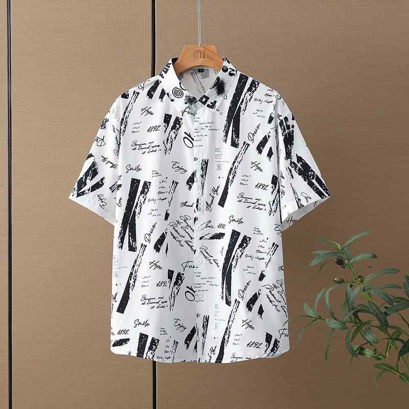 メンズ ファッション 服 オシャレ シンプル 大人 かっこいい 大きいサイズ ストリート 紳士服 ヒップホップ HipHop 半袖 シャツ 夏 カジュアル トップス 海辺 ビーチ ジャケット