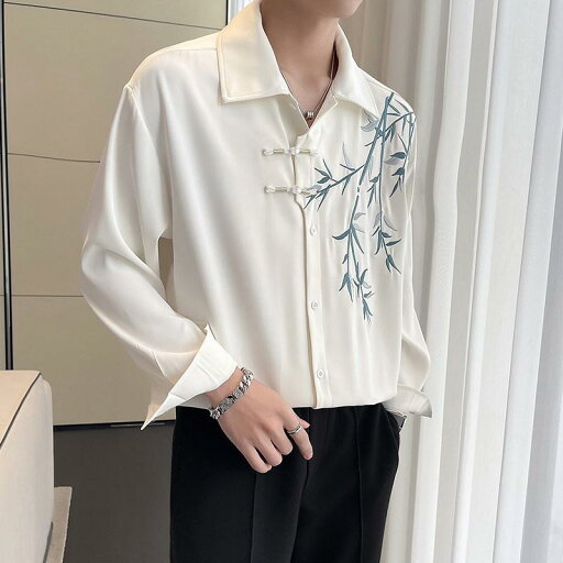 メンズ ファッション 服 男性用 オシャレ シンプル 大人 かっこいい 大きいサイズ ストリート 紳士服 シャツ 長袖 白 プレート バックル 漢 唐 スーツ メンズ ファッション 服 男性用 オシャレ シンプル 大人 かっこいい 大きいサイズ ストリート 紳士服 シャツ 長袖 白 プレート バックル 漢 唐 スーツ