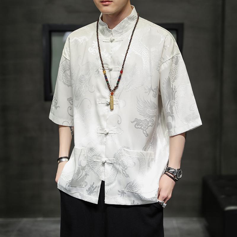 メンズ ファッション 服 男性用 オシャレ シンプル 大人 かっこいい 大きいサイズ ストリート 紳士服 半袖 シャツ 夏 スーツ 漢服 唐