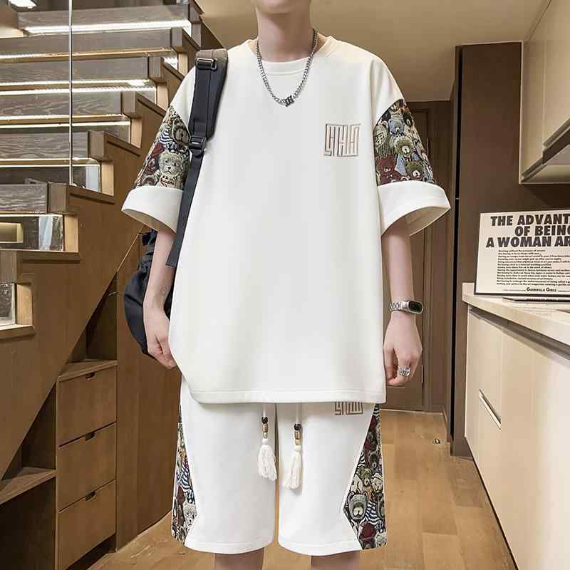 メンズ ファッション 服 男性用 オシャレ シンプル 大人 かっこいい 大きいサイズ ストリート 紳士服 カジュアル スポーツ トレーニング ウェア スーツ 夏 ゆったり 半袖 パンツ セット T シャツ