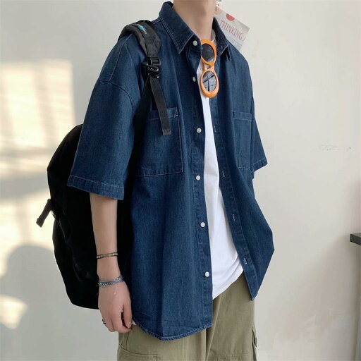 メンズ ファッション 服 男性用 オシャレ シンプル 大人 かっこいい 大きいサイズ ストリート 紳士服 夏 デニムシャツ 半袖 カジュアル スタイル レトロ ウォッシュ ジャケット メンズ ファッション 服 男性用 オシャレ シンプル 大人 かっこいい 大きいサイズ ストリート 紳士服 夏 デニムシャツ 半袖 カジュアル スタイル レトロ ウォッシュ ジャケット