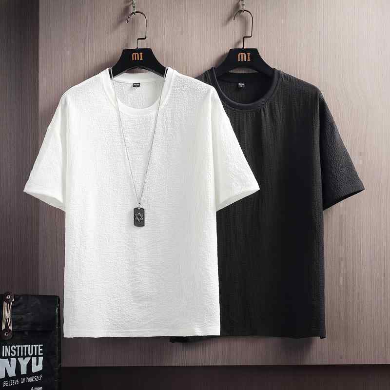 乐天商城 - メンズ ファッション 服 男性用 オシャレ シンプル 大人 かっこいい 大きいサイズ ストリート 紳士服 シワ 加工 クール T シャツ 夏 ゆったり 半袖