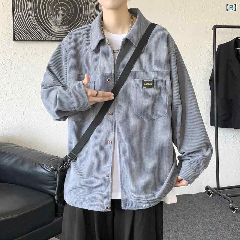 メンズ ファッション 服 男性用 オシャレ シンプル 大人 かっこいい 大きいサイズ ストリート 紳士服 トップス コーデュロイシャツ 春秋 シャツ ジャケット