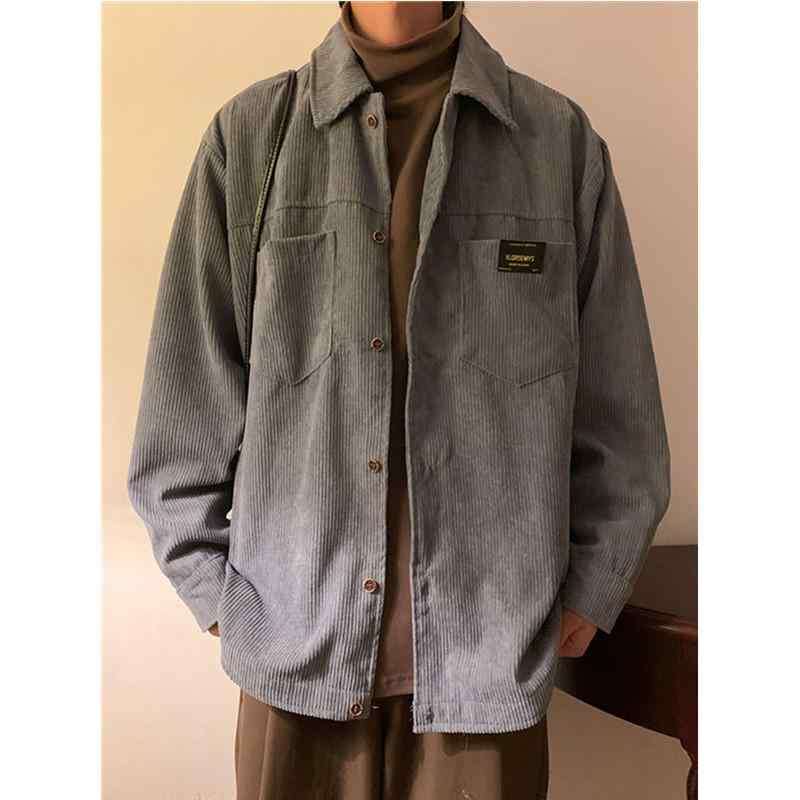 メンズ ファッション 服 男性用 オシャレ シンプル 大人 かっこいい 大きいサイズ ストリート 紳士服 春秋 長袖 シャツ ワークシャツ カジュアル ゆったり コーデュロイジャケット