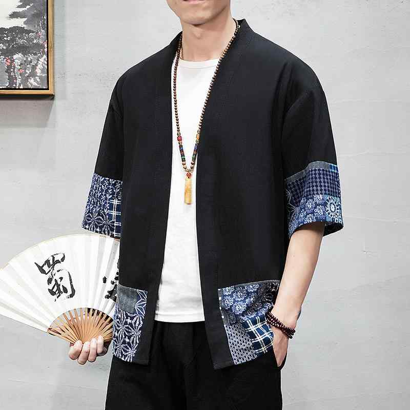 Work Shirt - メンズ ファッション 服 男性用 オシャレ シンプル 大人 かっこいい 大きいサイズ ストリート 紳士服 夏 半袖 シャツ チャイナ カシュー フラワー 五分袖 コットン パッチワーク ワークシャツ