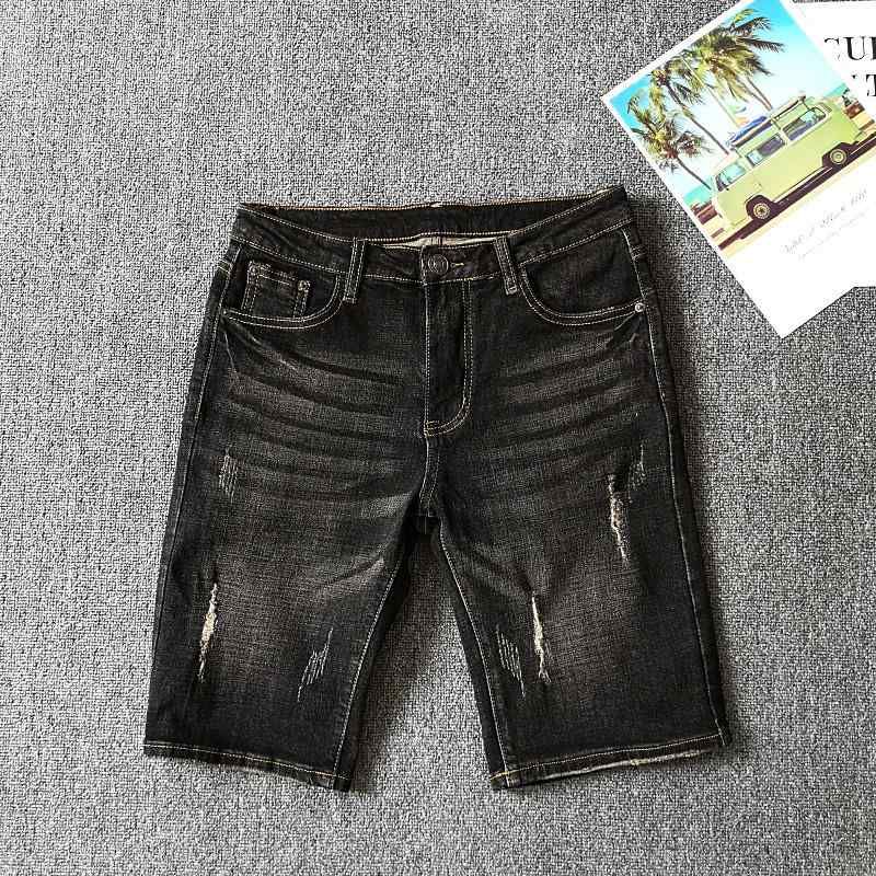 メンズ ファッション 服 男性用 オシャレ シンプル 大人 かっこいい 大きいサイズ ストリート 紳士服 レトロ デニム パンツ ストレート ウォッシュ スクラッチ ハーフ パンツ オールド ミッド