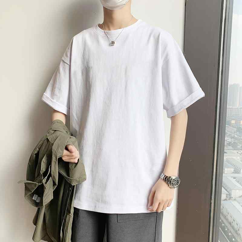 メンズ ファッション 服 男性用 オシャレ シンプル 大人 かっこいい 大きいサイズ ストリート 紳士服 無地インナー半袖 T シャツ スタイル ミッド スリーブ シンプル ボディシャツ