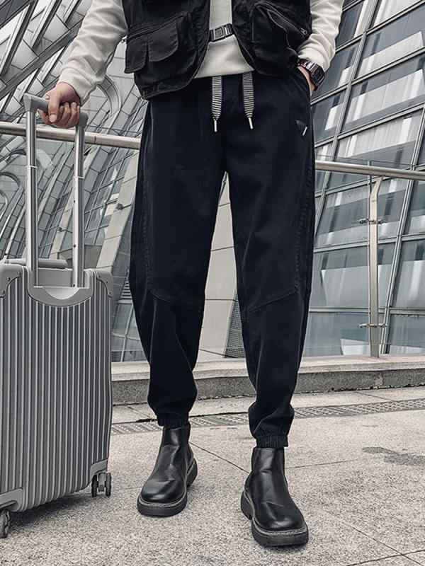 メンズ ファッション 服 男性用 オシャレ シンプル 大人 かっこいい 大きいサイズ ストリート 紳士服 纏 ジーンズ 九分丈 パンツ 春秋 黒 スウェット パンツ ブーツ