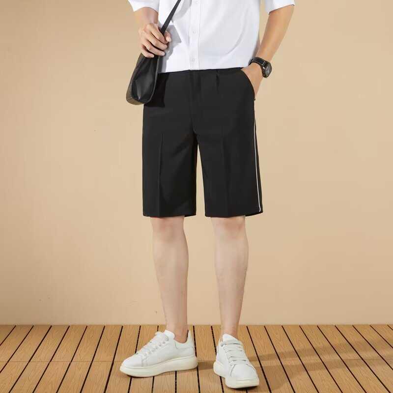 メンズ ファッション 服 男性用 オシャレ シンプル 大人 かっこいい 大きいサイズ ストリート 紳士服 夏 ストレート レッグ ビジネス スーツ パンツ カジュアル 軽 スリムフィット ノー アイロン 五分丈