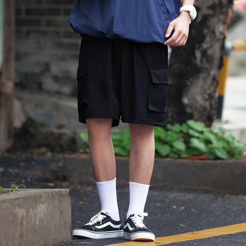 Rakuten - メンズ ファッション 服 男性用 オシャレ シンプル 大人 かっこいい 大きいサイズ ストリート 紳士服 夏 薄手 ストレート 五分丈 速乾 スポーツ ポケット カジュアル パンツ