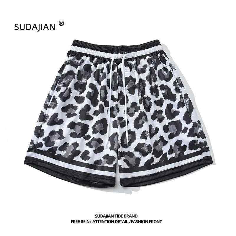 アメリカン バスケットボール メッシュ プリント スポーツ パンツ 薄手 速乾 夏 ランニング フィットネス トレーニング