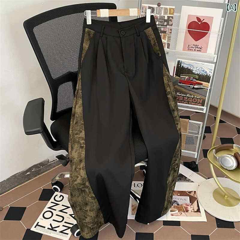 メンズ ファッション 服 男性用 オシャレ シンプル 大人 かっこいい 大きいサイズ ストリート 紳士服 スーツ ズボン ワイド レッグ パンツ ドレープ ストレート 春夏