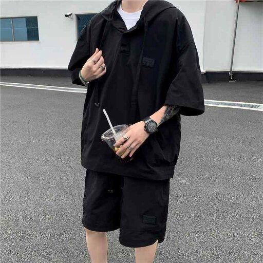 メンズ ファッション 服 男性用 オシャレ シンプル 大人 かっこいい 大きいサイズ ストリート 紳士服 夏 軽 通気性 日焼け防止 フード 半袖 パンツ セット シンプル 無地 カジュアル スーツ メンズ ファッション 服 男性用 オシャレ シンプル 大人 かっこいい 大きいサイズ ストリート 紳士服 夏 軽 通気性 日焼け防止 フード 半袖 パンツ セット シンプル 無地 カジュアル スーツ