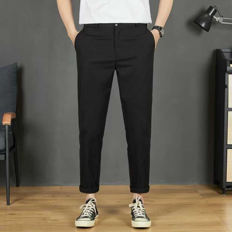 乐天商城 - メンズ ファッション 服 男性用 オシャレ シンプル 大人 かっこいい 大きいサイズ ストリート 紳士服 パンツ 無地 カジュアル スーツ 韓国スタイル スリム テーパード パンツ