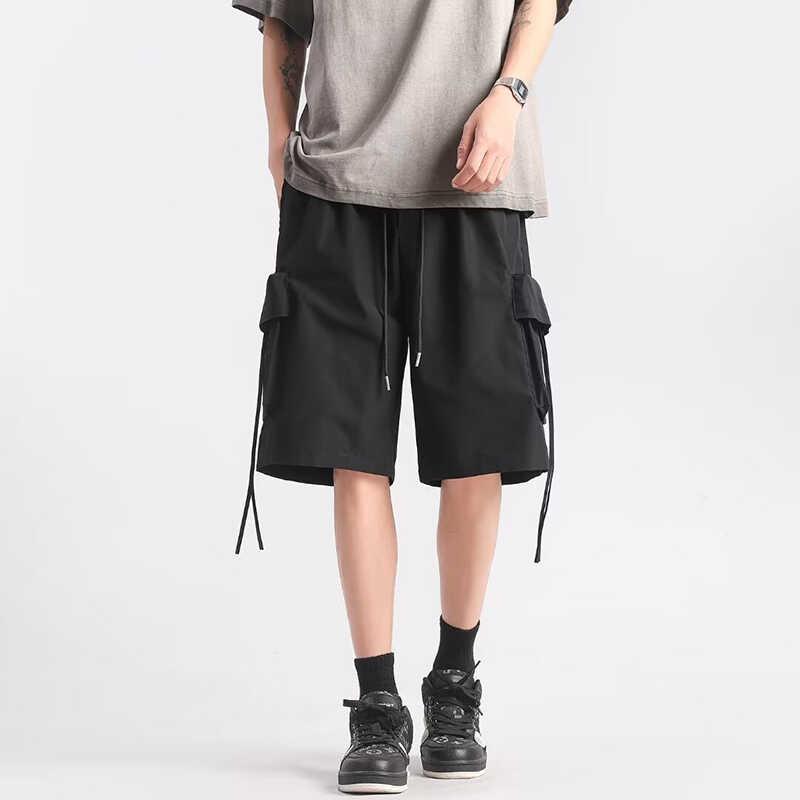 Cargo Shorts - メンズ ファッション 服 男性用 オシャレ シンプル 大人 かっこいい 大きいサイズ ストリート 紳士服 ストリート レトロ マルチ ポケット カーゴ パンツ ワイド レッグ カジュアル 五分丈 ウェット パンツ