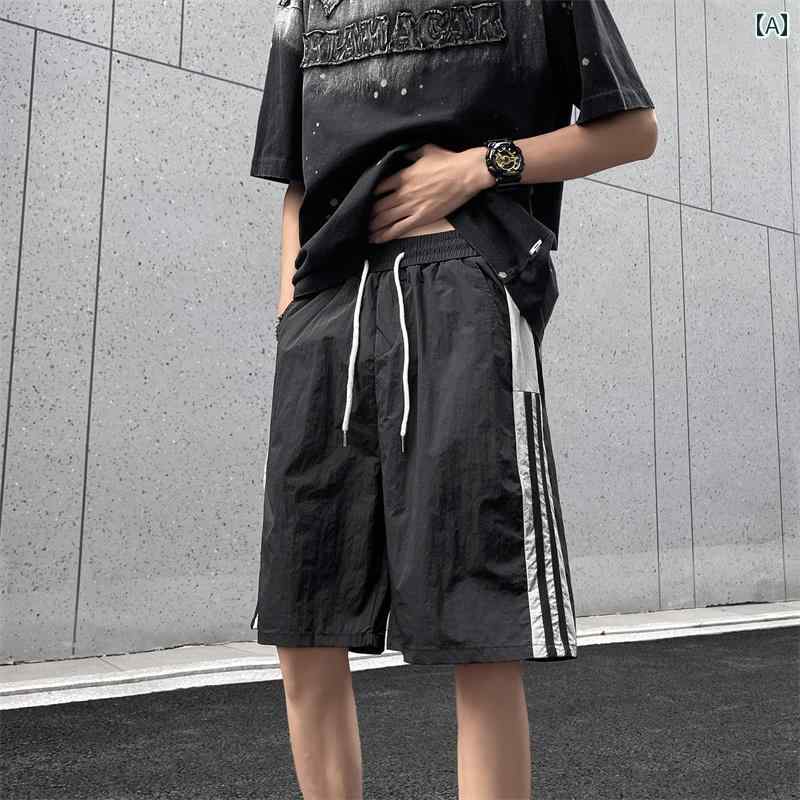 メンズ ファッション 服 男性用 オシャレ シンプル 大人 かっこいい 大きいサイズ ストリート 紳士服 夏 速乾 ストライプ ビーチ パンツ ストリート 通気性 ストレート 薄手 クールカジュアル