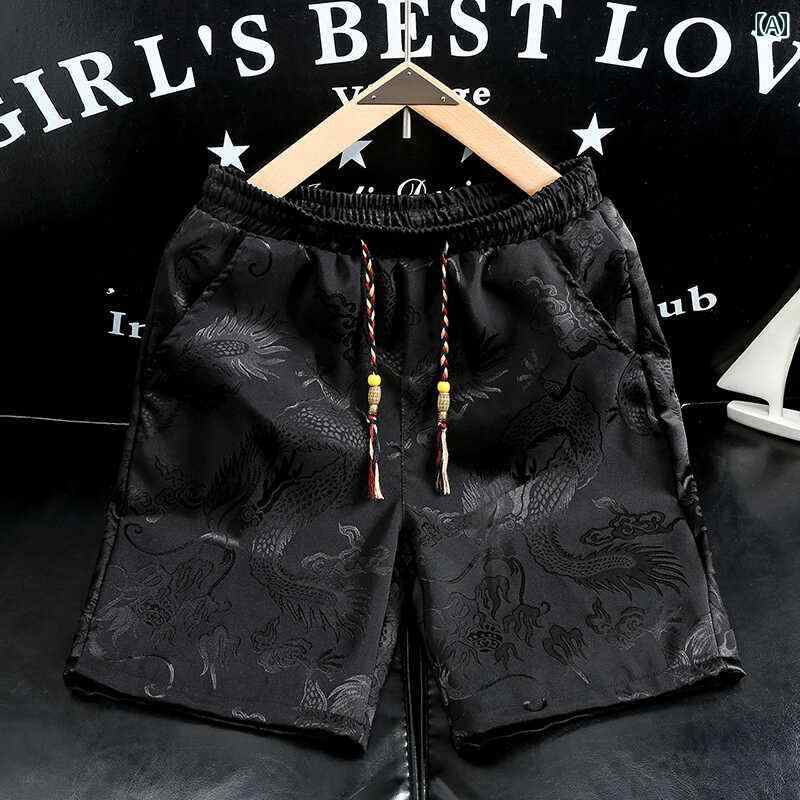 メンズ ファッション 服 男性用 オシャレ シンプル 大人 かっこいい 大きいサイズ ストリート 紳士服 ドラゴン 冷感 パンツ 夏 ファッション ゆったり カジュアル 五分丈