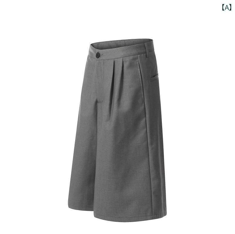 メンズ ファッション 服 男性用 オシャレ シンプル 大人 かっこいい 大きいサイズ ストリート 紳士服 夏 シンプル クロップド パンツ カジュアル レトロ ワイド レッグ パンツ