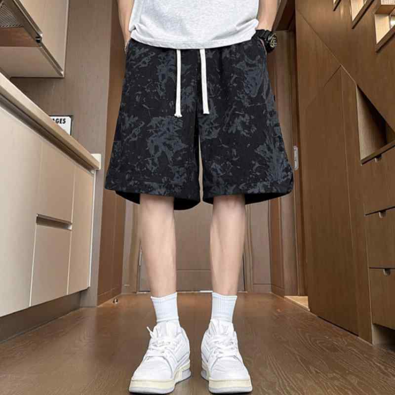 乐天商城 - メンズ ファッション 服 男性用 オシャレ シンプル 大人 かっこいい 大きいサイズ ストリート 紳士服 タイダイ柄 カジュアル パンツ 夏 薄手 ハイエンド 五分丈 ゆったり スーツ アメリカン ミッド