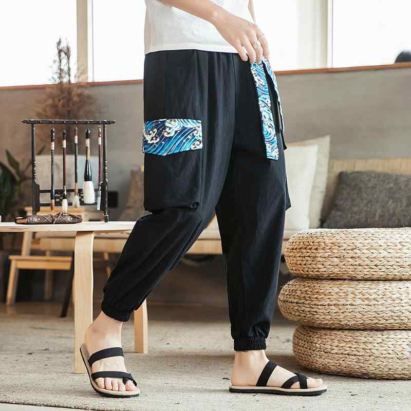 メンズ ファッション 服 男性用 オシャレ シンプル 大人 かっこいい 大きいサイズ ストリート 紳士服 夏 綿麻 九分丈 パンツ 薄手 ゆったり カジュアル アンティーク