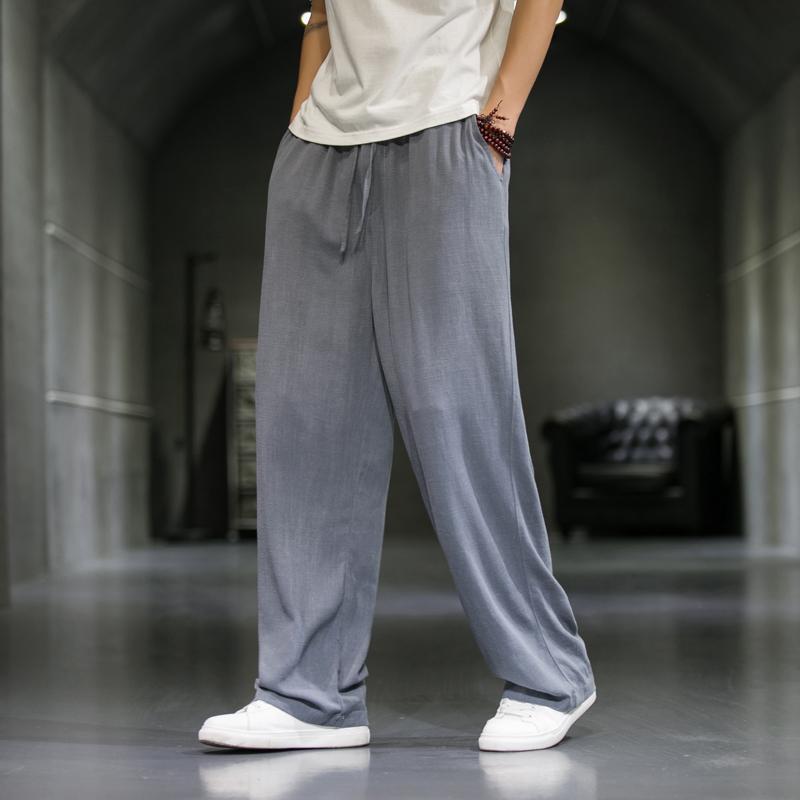 乐天商城 - メンズ ファッション 服 男性用 オシャレ シンプル 大人 かっこいい 大きいサイズ ストリート 紳士服 薄手 通気性 リネン パンツ 夏 カジュアル ストレート コットンリネン
