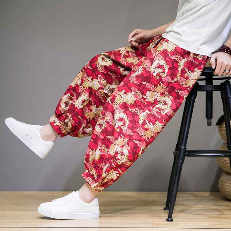 メンズ ファッション 服 男性用 オシャレ シンプル 大人 かっこいい 大きいサイズ ストリート 紳士服 プリント パンツ 夏 九分丈 カジ..