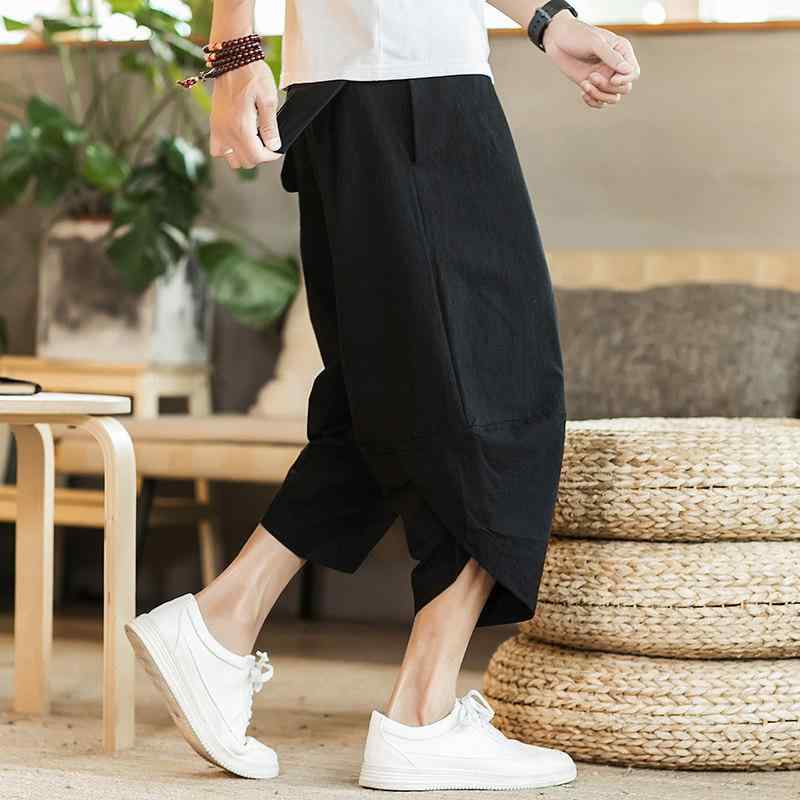 メンズ ファッション 服 男性用 オシャレ シンプル 大人 かっこいい 大きいサイズ ストリート 紳士服 七分丈 パンツ ゆったり ワイド レッグ エスニック 綿麻 カジュアル キャロット