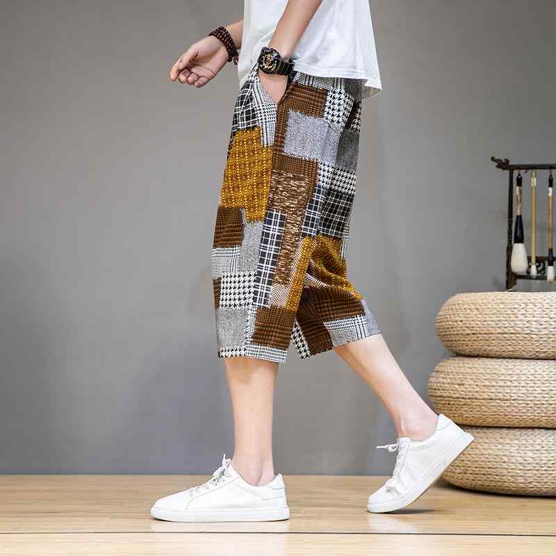 乐天商城 - メンズ ファッション 服 男性用 オシャレ シンプル 大人 かっこいい 大きいサイズ ストリート 紳士服 夏 薄手 パンツ ビーチ カジュアル ストレート ミッド クロップド パンツ