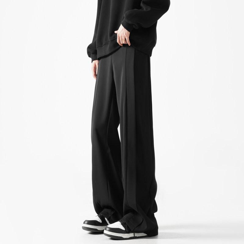 メンズ ファッション 服 男性用 オシャレ シンプル 大人 かっこいい 大きいサイズ ストリート 紳士服 パンツ 秋 ハイエンド ストレート ドレープ ワイド レッグ アメリカン(4)
